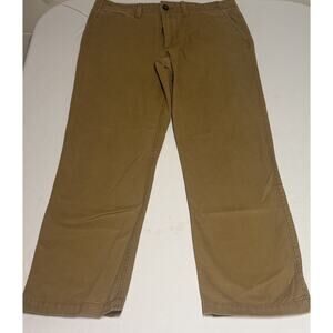 American Eagle Relaxed Straight Men’s Tan Khaki Pants Size 33x32 Casual Logo